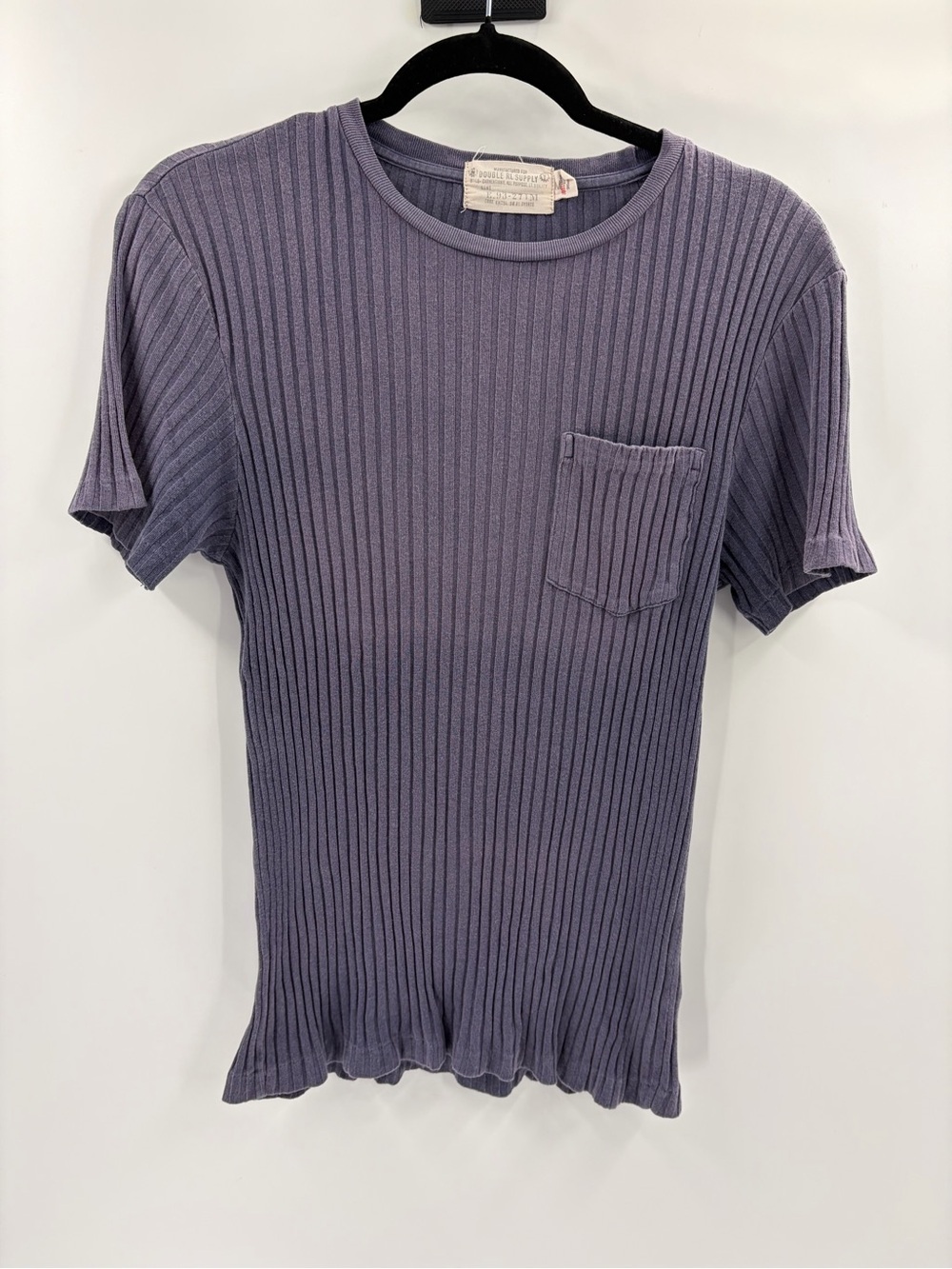 Ralph Lauren Double RL polo Ribbed Short Sleeve Pocket Tee Lavender medium